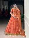 Orange Colour Georgette Wiith Bandhej Print Navratri Lehenga With Blouse Dupatta LNB1701 